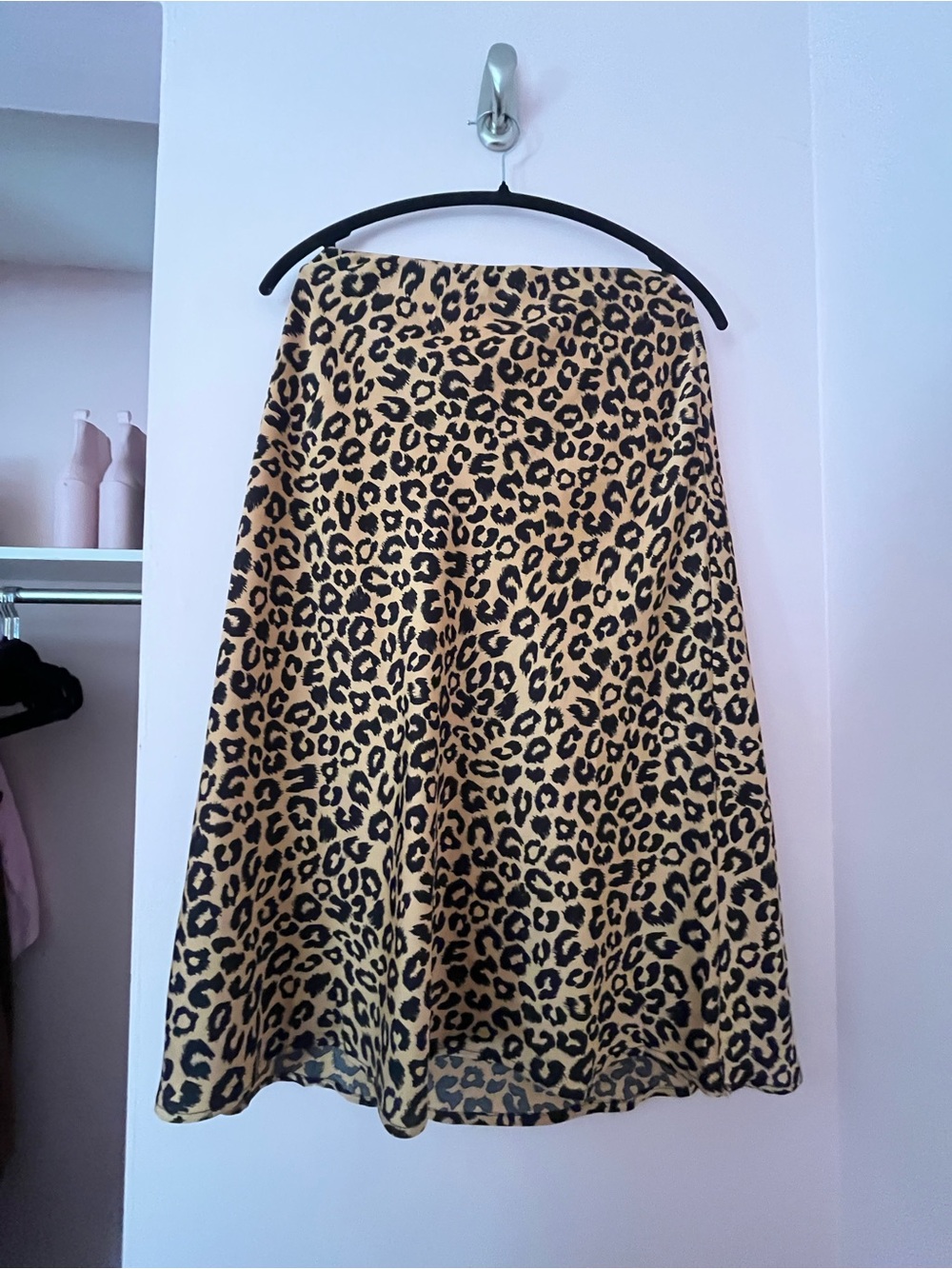 miami Leopard Print A-Line Skirt - Black & Tan